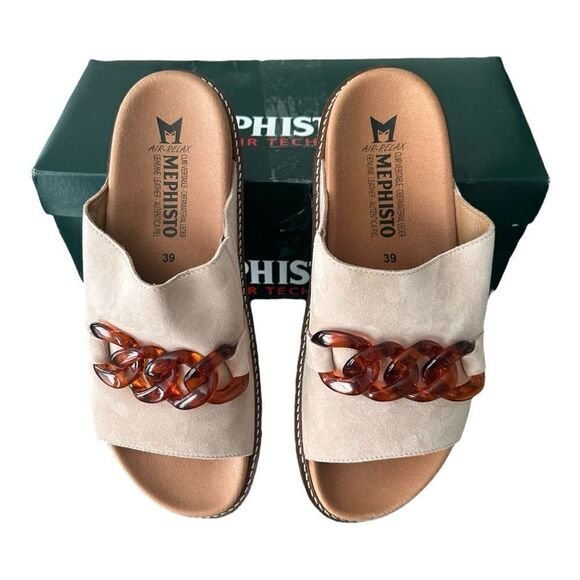 Mephisto Soft Air Technology Beverly Sand Velcalf Premium Sandals EU 39 IS 9 - Picture 3 of 10